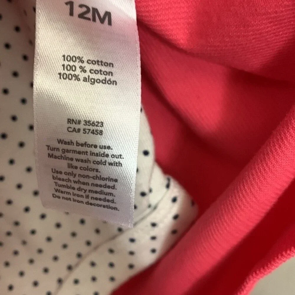 Just One You Baby girl 12 month old Pink textured/corduroy dress.